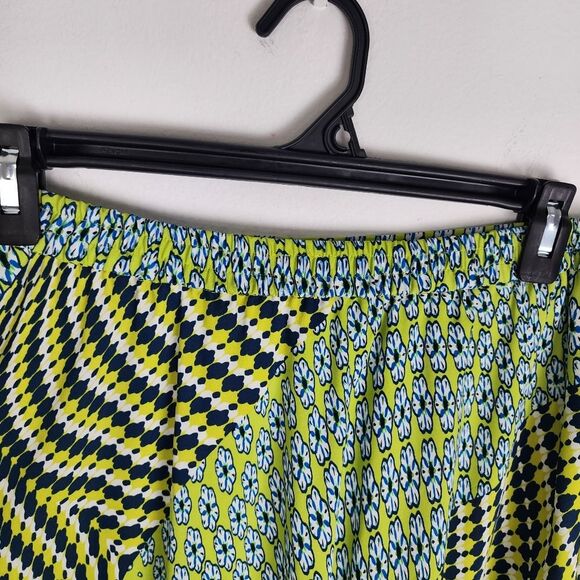 Laundry By Shelli Segal Flowy Skirt Midi Skirt High-low Green Blue Size 12 - Picture 11 of 14